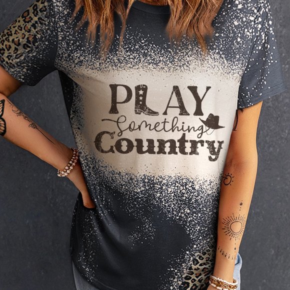 PLAY SOMETHING COUNTRY Graphic Leopard Tee - Picture 3 of 4